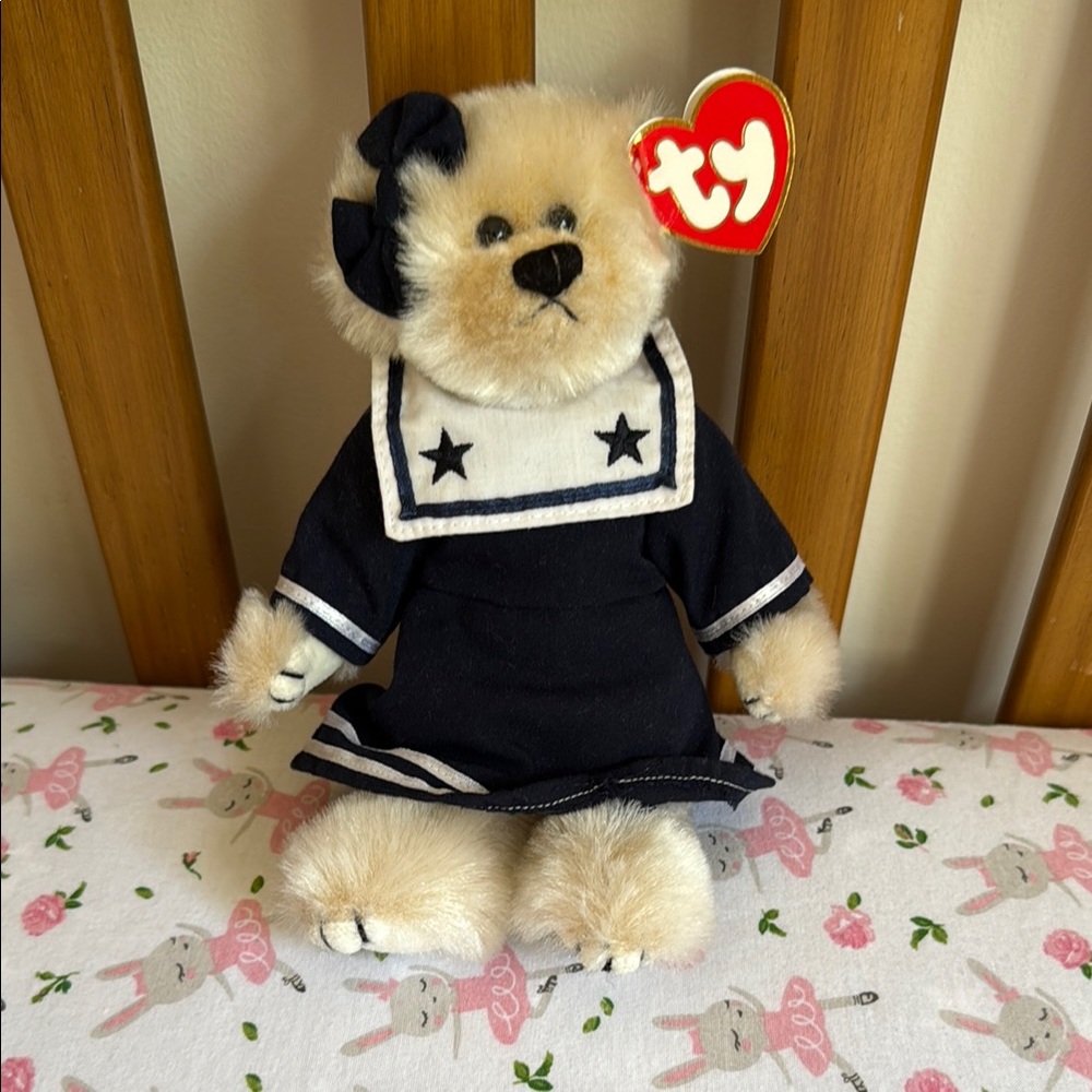 Attic Treasures TY Breezy Ahoy Mate Vintage Stuffed Bear Beanie Baby Nautical